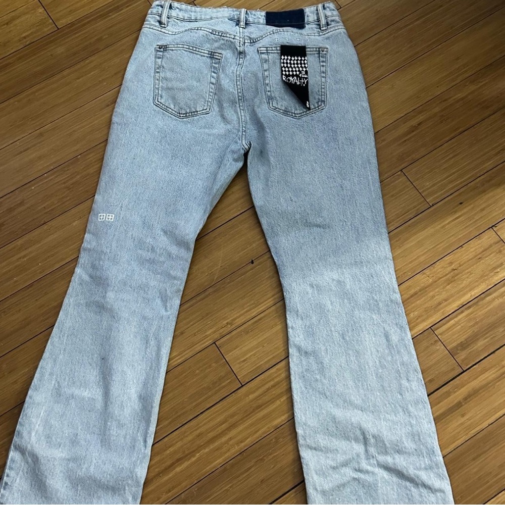 Ksubi Blue Flare Wide Leg Jeans